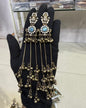 Oxidized Gold Long Kashmiri Earrings