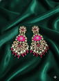 Heritage Emerald Green Floral Chandelier Drops Earring
