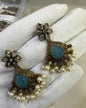 Antique Gold Pearls Drop Earrings