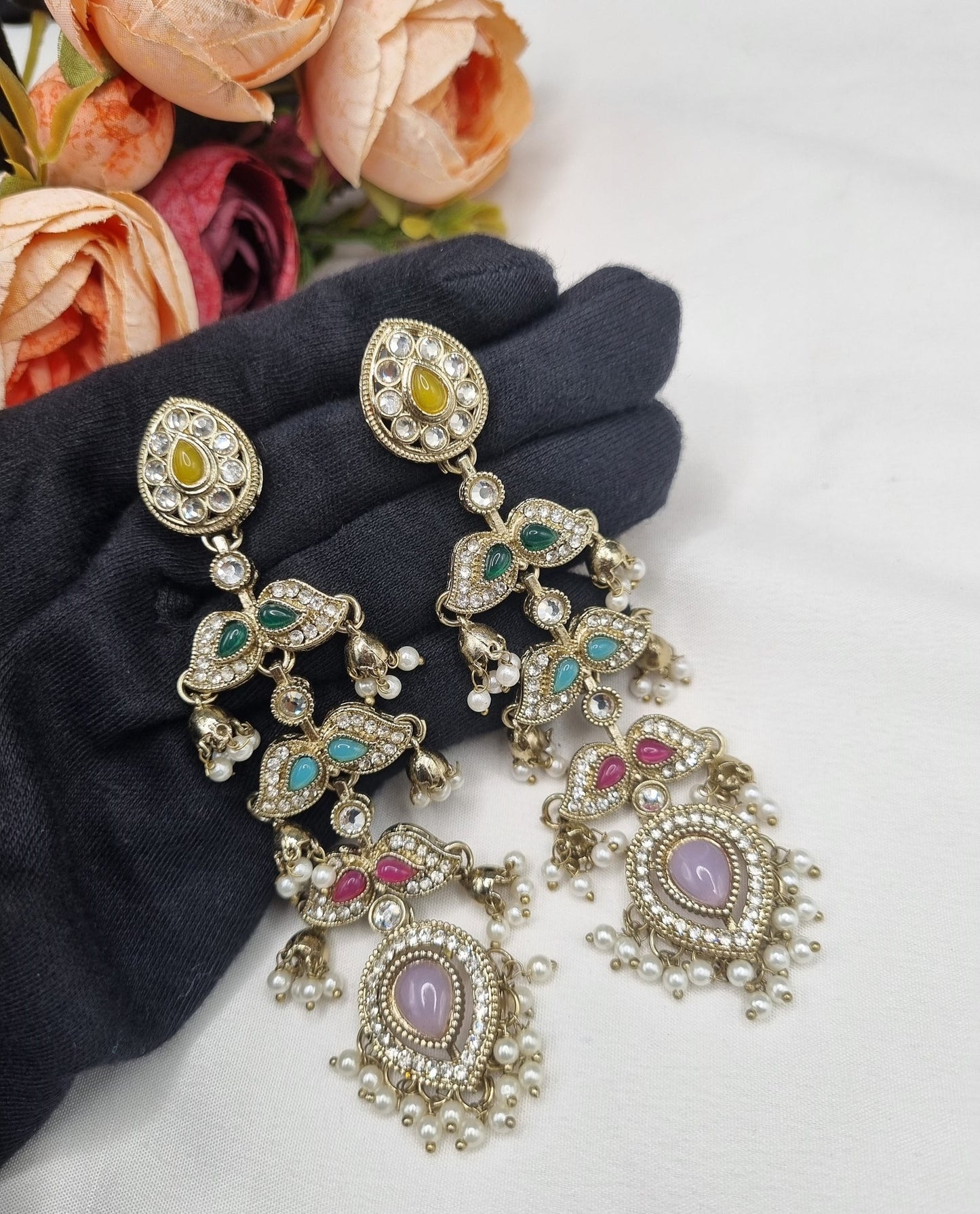 MULTI TIER JHUMKA CHANDELIER EARRINGS