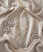 Emerald Green Antique Gold Necklace Set with Maang Tikka & Earrings