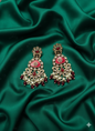 Heritage Emerald Green Floral Chandelier Drops Earring