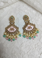 Ruby Red Meenakari Chandelier Drop  Earrings