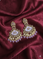 Ruby Red Meenakari Chandelier Drop  Earrings