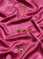 Traditional Floral Zircon Pendant Set with Matching Studs For Woman