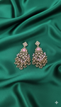 Champagne Gold & LCD Stone Chandelier Earrings
