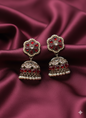 Antique Gold Ethnic Jhumki with Pearl Bead Fringe