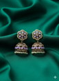 Antique Gold Ethnic Jhumki with Pearl Bead Fringe