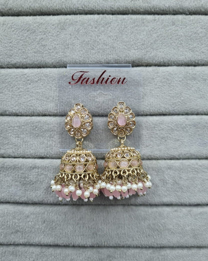 Pastel Pink & Pearl Jhumkhas