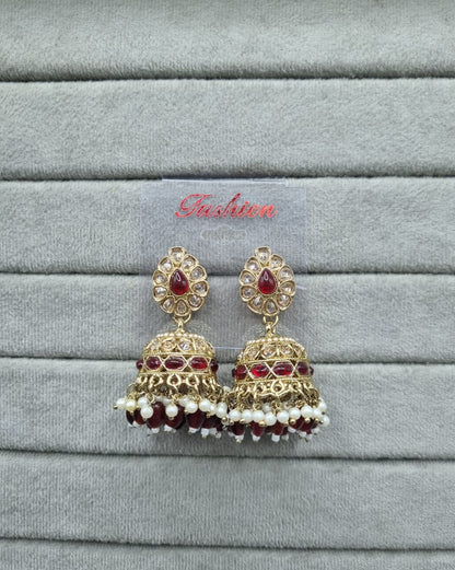 Pastel Pink & Pearl Jhumkhas
