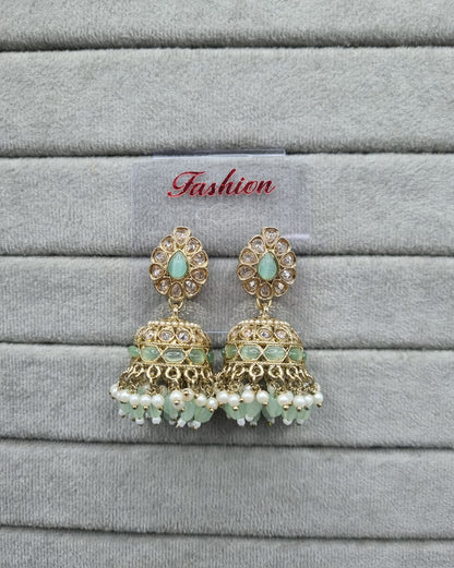Pastel Pink & Pearl Jhumkhas