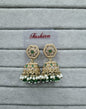 Maroon Antique Gold Jhumkha Earrings