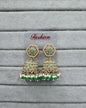 Maroon Antique Gold Jhumkha Earrings