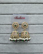 Maroon Antique Gold Jhumkha Earrings