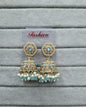 Maroon Antique Gold Jhumkha Earrings