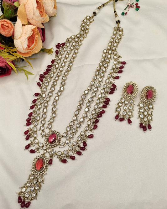 Kundan Layered Long Necklace Set