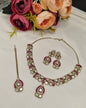 Deco Kundan Necklace Set with Drop Earrings & Maang Tikka