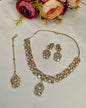 Deco Kundan Necklace Set with Drop Earrings & Maang Tikka