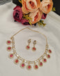 Minimalist Circular Kundan Necklace Set