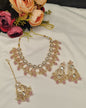 Designer Kundan Choker Necklace Set with Earrings & Maang Tikka | Bridal Wedding Jewellery