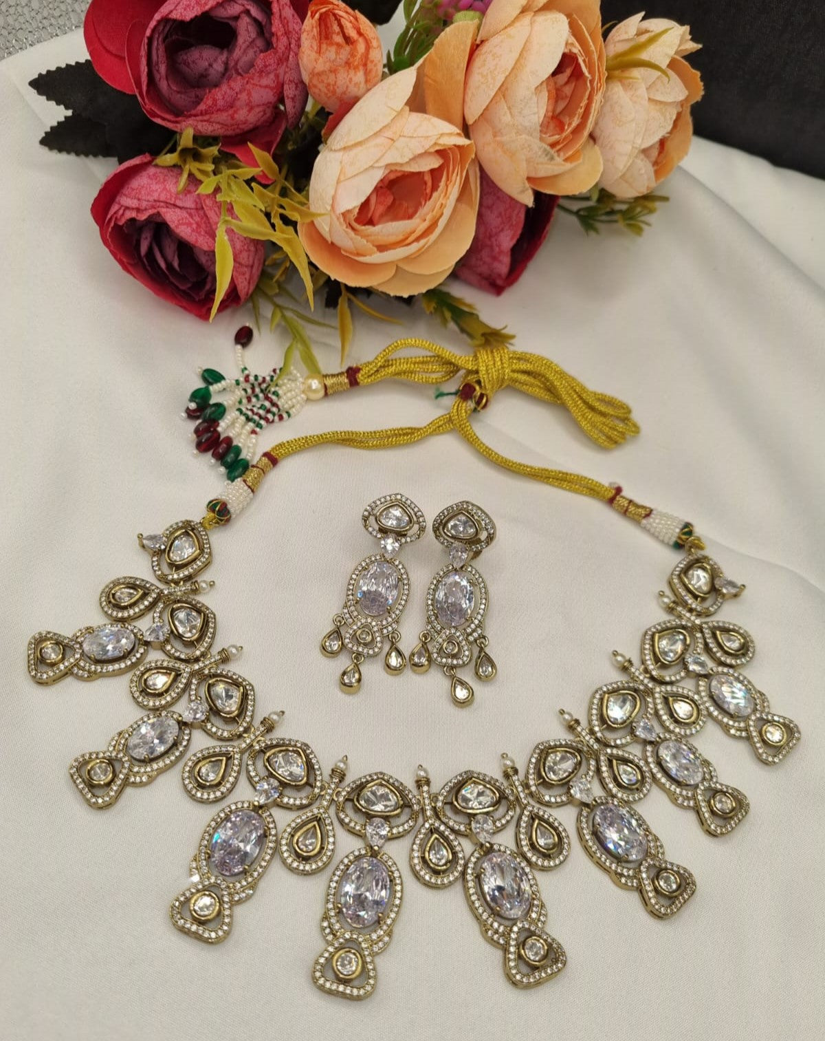 Premium Kundan Necklace Set with Matching Earrings for Women | Bridal & Party Wear