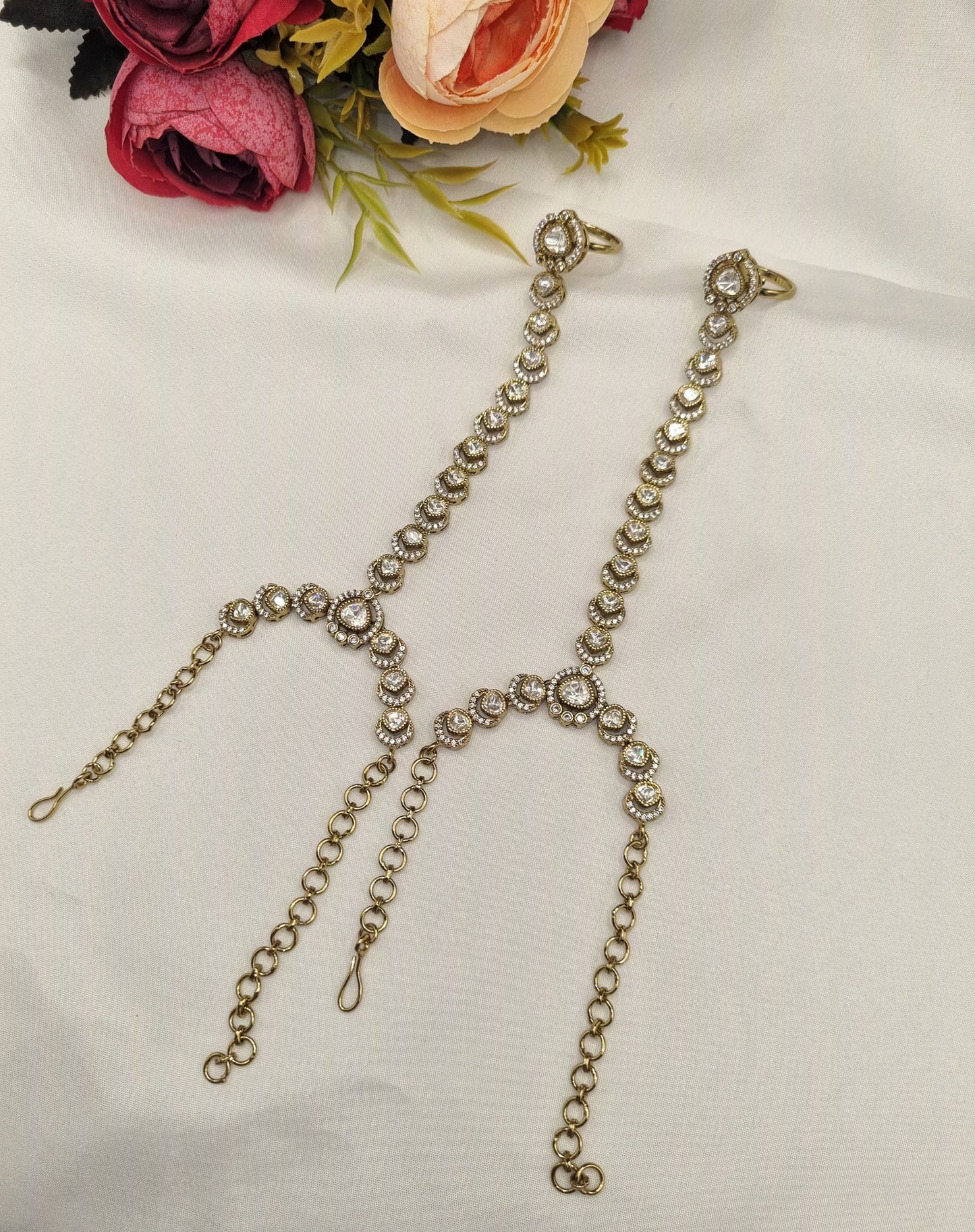 TRADITIONAL KUNDAN HAATH PHOOL PAIR