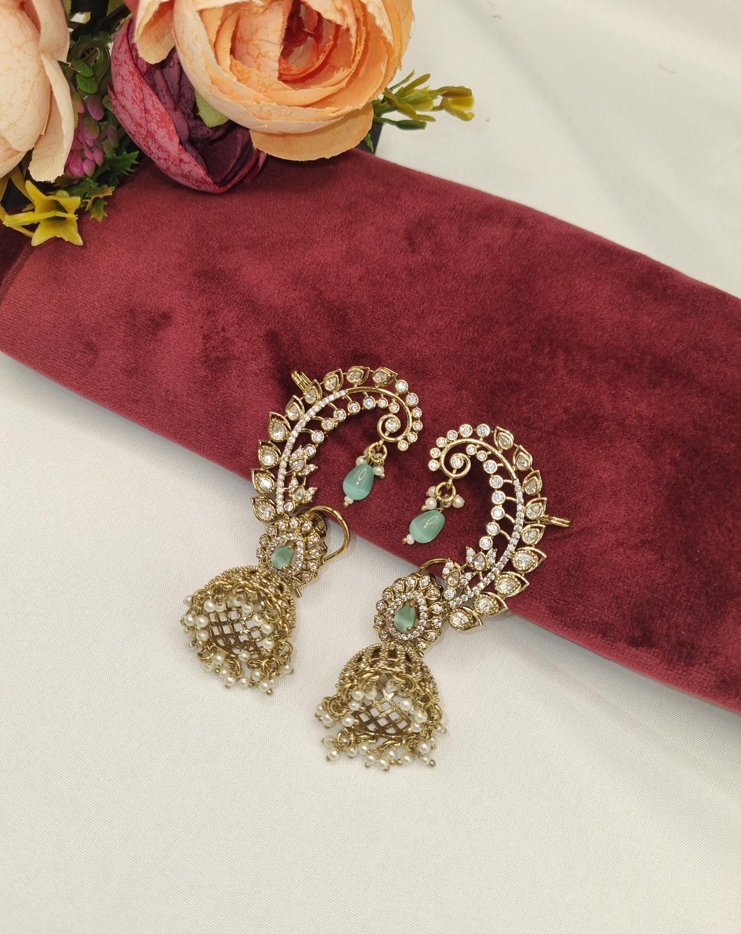 Traditional paisley ear cuffs