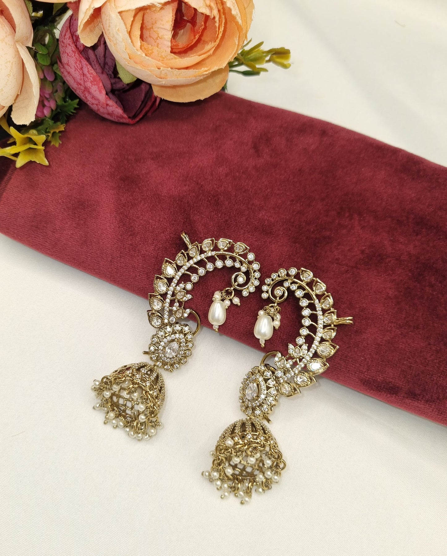 Traditional paisley ear cuffs
