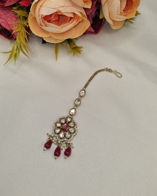 TRADITIONAL HERITAGE KUNDAN MAANG TIKKA