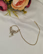TRADITIONAL KUNDAN & DROP BEAD NOSE RING WITH HAIR CHAIN