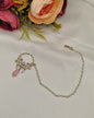 TRADITIONAL KUNDAN & DROP BEAD NOSE RING WITH HAIR CHAIN