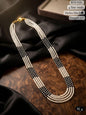 Elegant 4-Line Pearl & Hydro Bead Mala Necklace 20 Lenght Kantha Mala