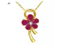 Gold-Plated Floral Pendant With Chain Necklace For Woman