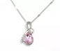 Elegant Anniversary Teardrop Pendant NecklaceSilver Tone Twisted Bail with Sparkling Accents