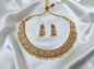 The Golden Glow LCD Square Stone Necklace with Earrings
