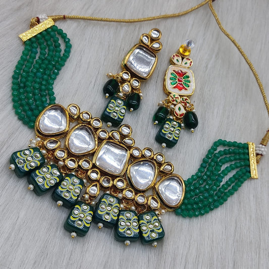 Traditional Copper Jewellery Set & Necklace With Earrings For Woman