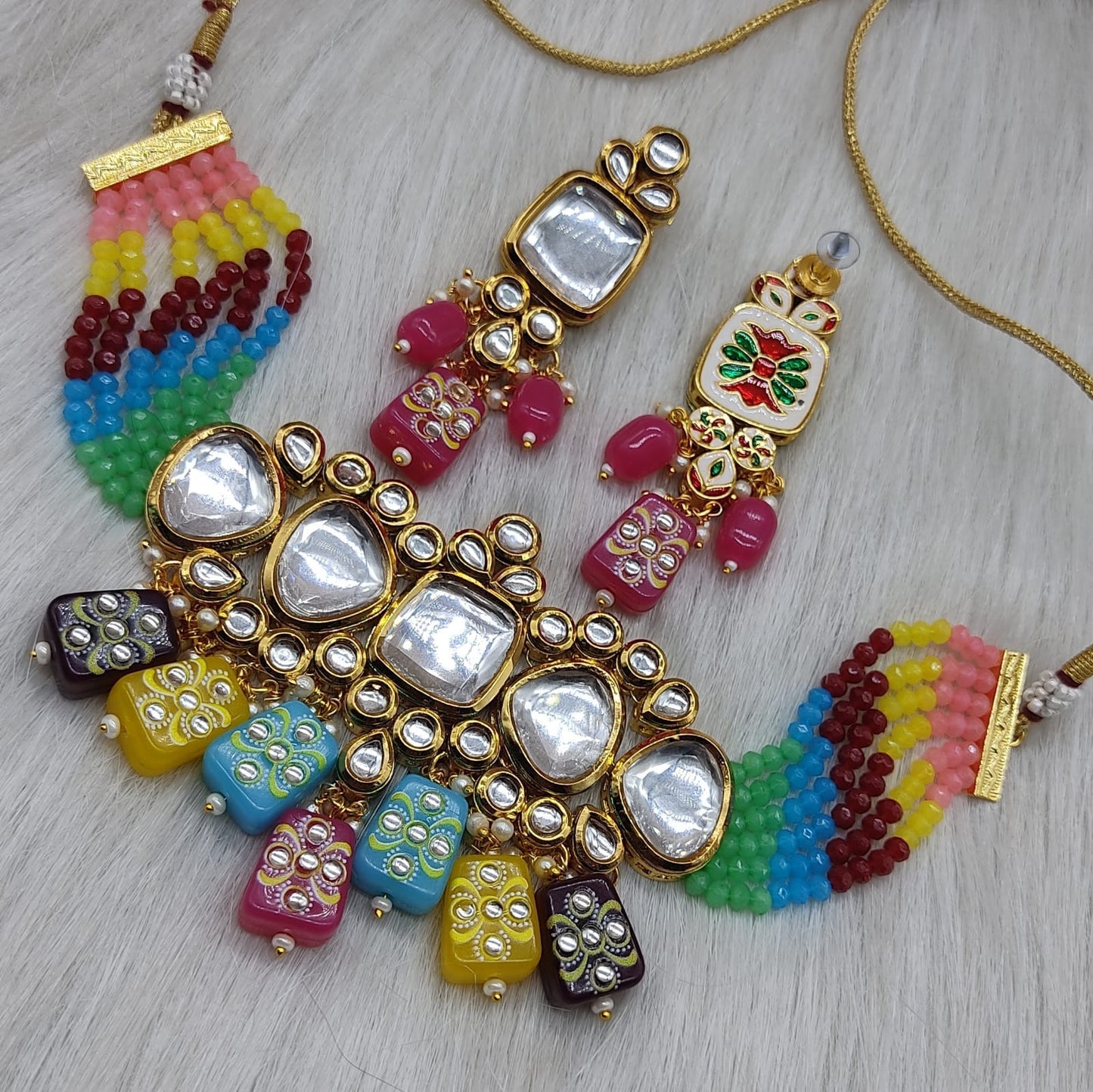 Traditional Copper Jewellery Set & Necklace With Earrings For Woman