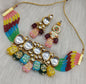 Lustrous Pearl Droplets & Floral Choker Set