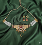 Gold-Plated copper Choker Jewellery Set Pearl Necklace and Earrings For Woman