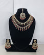 Royal Blue Layered Necklace Set Round Earrings & Maang Tikka