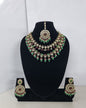 Royal Blue Layered Necklace Set Round Earrings & Maang Tikka