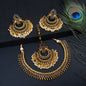 Royal Blue Stone Temple Jewellery Set with Maang Tikka