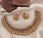South Indian Matte Gold Multi-Color Choker Set