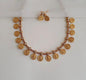 Elegant Pearl Accent Lakshmi Kasu Mala Necklace Set