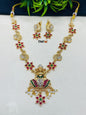 Goddess Lakshmi Pendant Peacock Temple Necklace Set