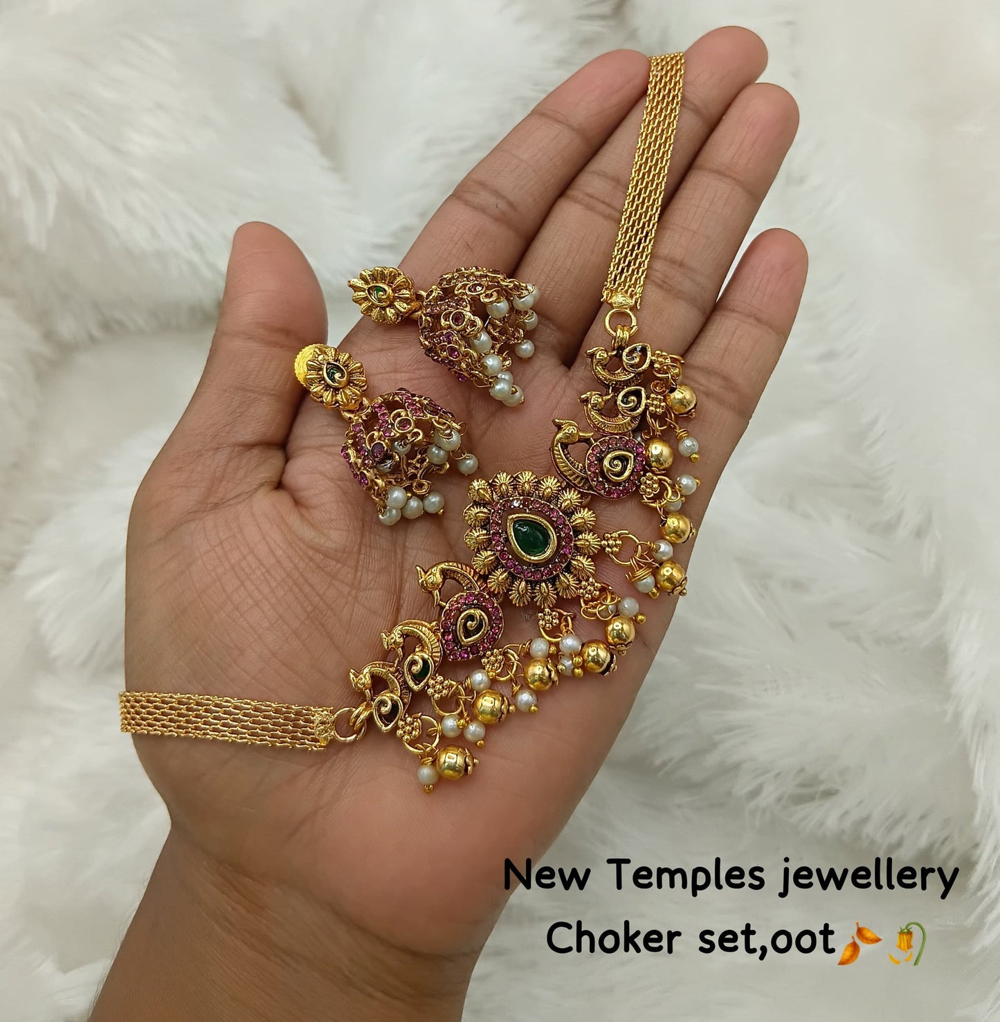 South Indian Peacock Temple Choker