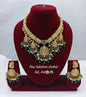 Goddess Lakshmi Nakshi Choker with Emerald Bead Drops