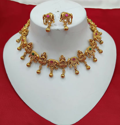 Lakshmi & Elephant Temple Choker Set