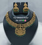 Ruby Emerald Accents Goddess Lakshmi Temple Choker Set