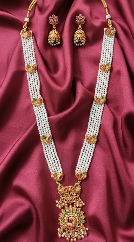 The Royal Peacock Rani Haar Temple Jewellery Set